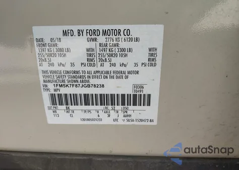 2018 Ford Explorer Limited from USA, damaged, VIN 1FM5K7F87JGB78238